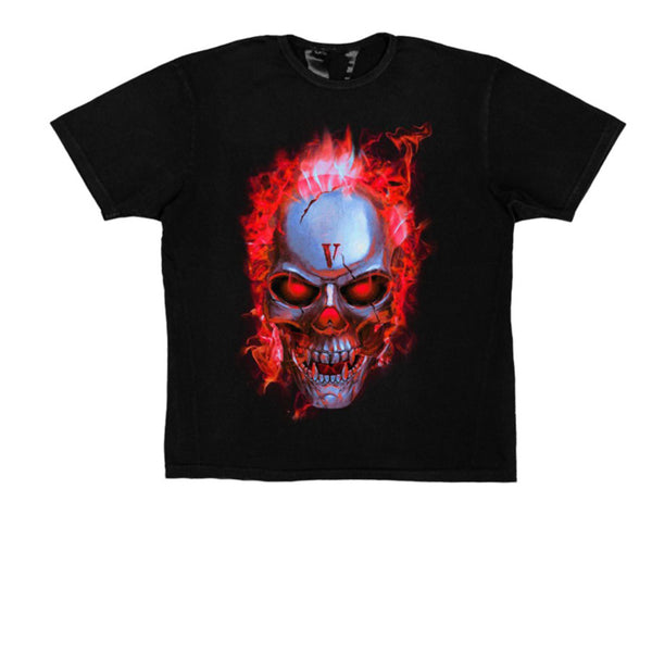 VLONE SKULLY RED FLAME T-SHIRT BLACK SS21