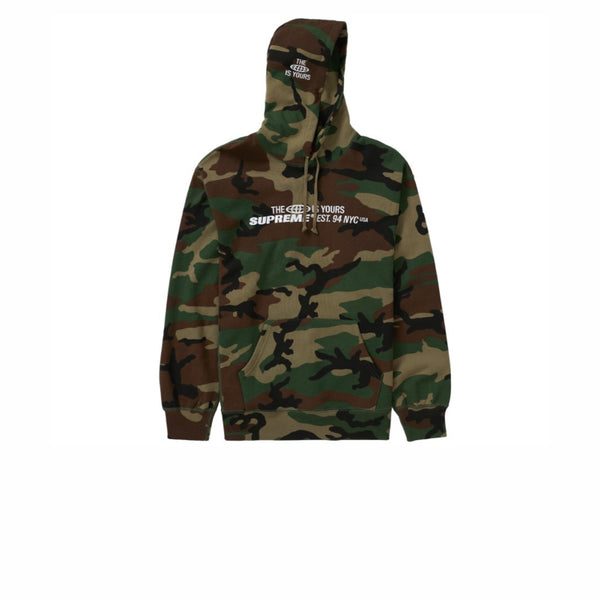 SUPREME WORLD IS YOURS HOODED SWEATSHIRT WOODLAND CAMO SS21 - Stay