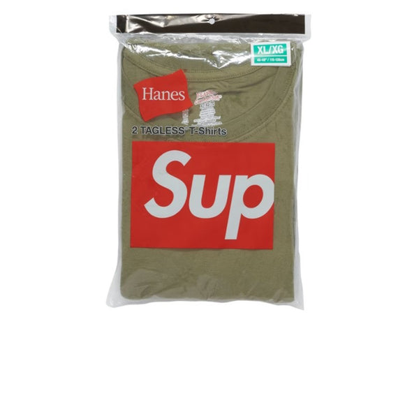 HANES X SUPREME TAGLESS TEES OLIVE SS22 (2 PACK)