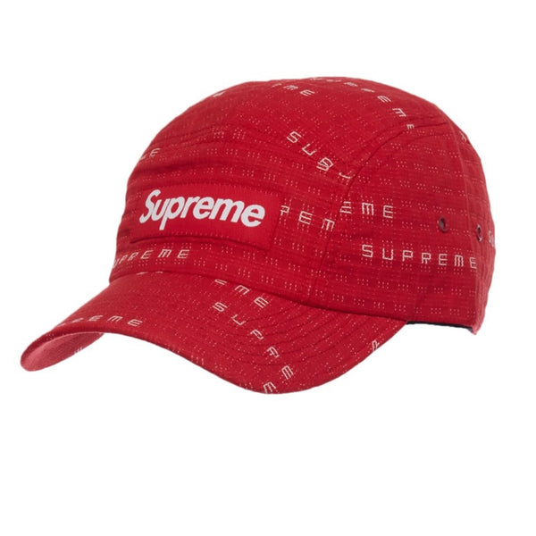 SUPREME STITCH JACQUARD CAMP CAP RED SS22 - Stay Fresh