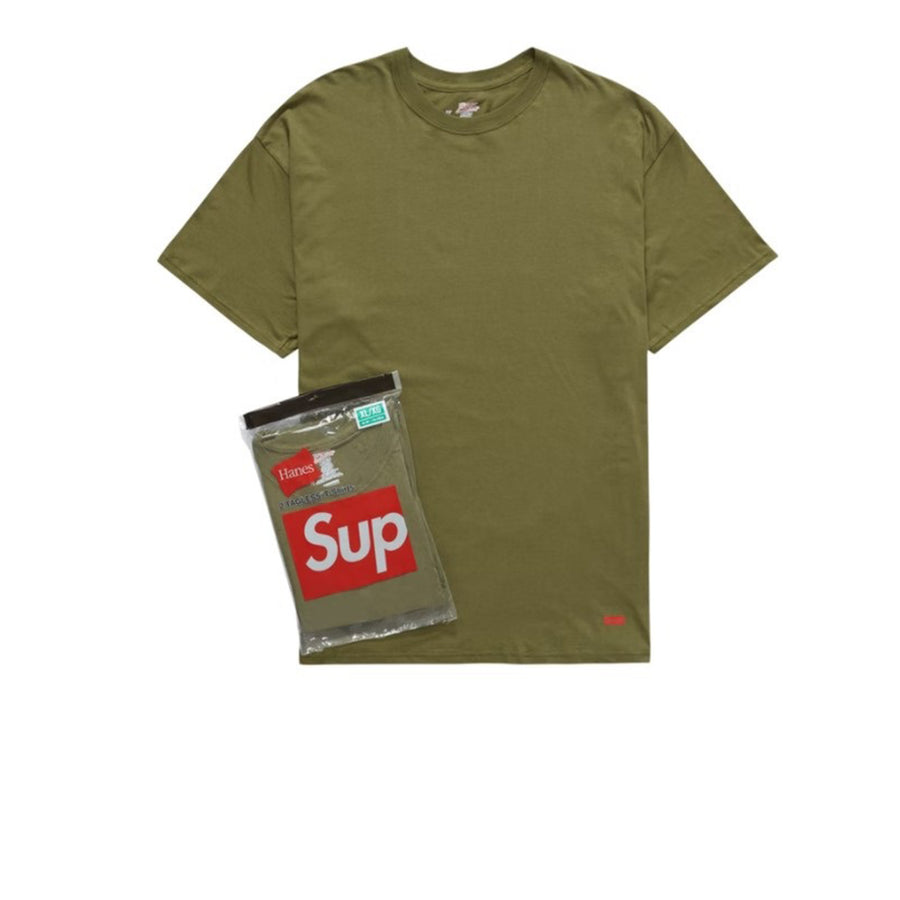 HANES X SUPREME TAGLESS TEES OLIVE SS22 (2 PACK)