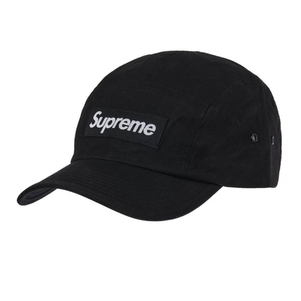 SUPREME WAXED COTTON CAMP CAP BLACK FW21 - Stay Fresh