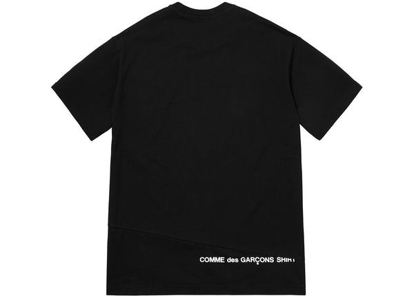 SUPREME COMME DES GARCONS SHIRT SPLIT BOX LOGO TEE BLACK FW18