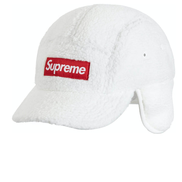 SUPREME DEEP PILE EARFLAP CAMP CAP WHITE FW20