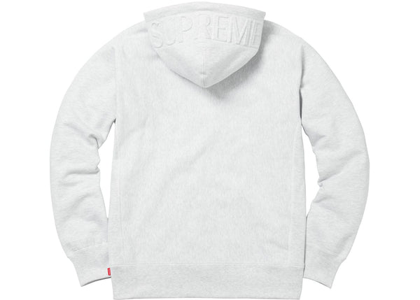 SUPREME EMBOSSED LOGO HOODIED SWEATSHIRT ASH GREY FW17 - Stay Fresh