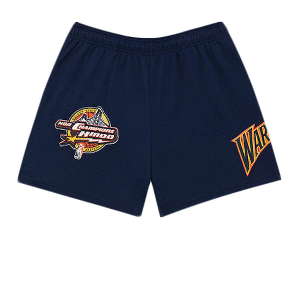 HAPPY MEMORIES DON'T DIE WARRIORS NBA CHAMPS BASKETBALL SHORTS NAVY