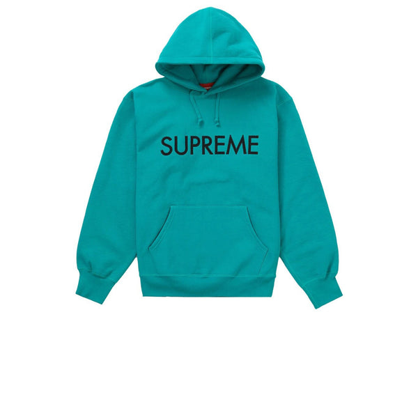 SUPREME CAPITAL HOODED SWEATSHIRT DARK AQUA FW22