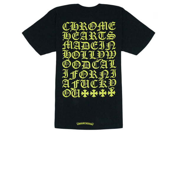 CHROME HEARTS MADE IN HOLLYWOOD T-SHIRT BLACK YELLOW - Stay Fresh