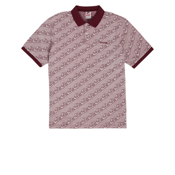 SUPREME X NIKE JACQUARD POLO BURGUNDY FW18