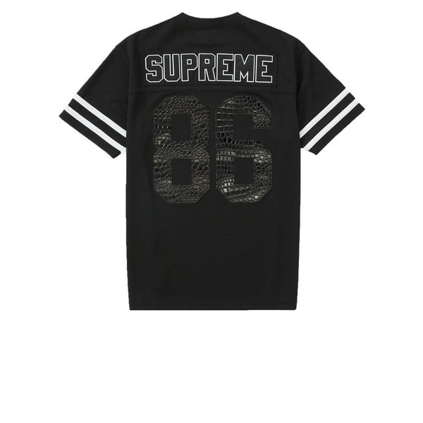 SUPREME FAUX CROC FOOTBALL JERSEY BLACK SS22