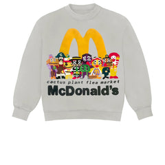 CACTUS PLANT FLEA MARKET X MCDONALD'S CACTUS BUDDY! AND FRIENDS CREWNECK  CEMENT FW22