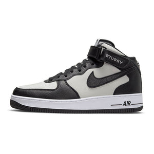 STUSSY X NIKE AIR FORCE 1 MID BLACK LIGHT BONE 2022