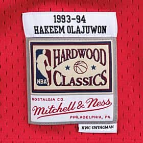 Women's Mitchell & Ness Hakeem Olajuwon Red Houston Rockets 1993-94  Hardwood Classics Swingman Jersey