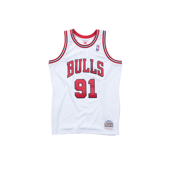 MITCHELL & NESS NBA HARDWOOD CLASSIC SWINGMAN CHICAGO BULLS DENNIS RODMAN 1997-98 JERSEY WHITE