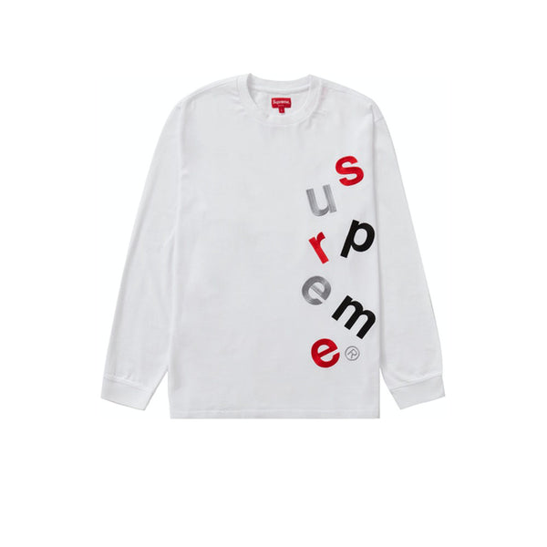 SUPREME SCATTER LOGO L/S TOP WHITE FW20