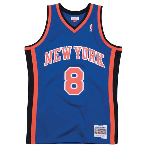 MITCHELL & NESS NBA HARDWOOD CLASSIC SWINGMAN NEW YORK KNICKS LATRELL SPREWELL ROAD 1998-99 JERSEY ROYAL