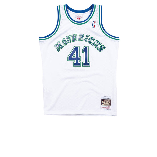 MITCHELL & NESS NBA HARDWOOD CLASSIC SWINGMAN DALLAS MAVERICKS DIRK NOWITZKI 1998-99 JERSEY WHITE
