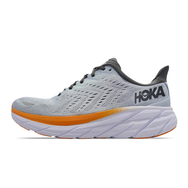 HealthdesignShops - HOKA ONE ONE CLIFTON 8 BLUE FOG ORANGE - zapatillas de running  HOKA hombre voladoras pie normal talla 49.5